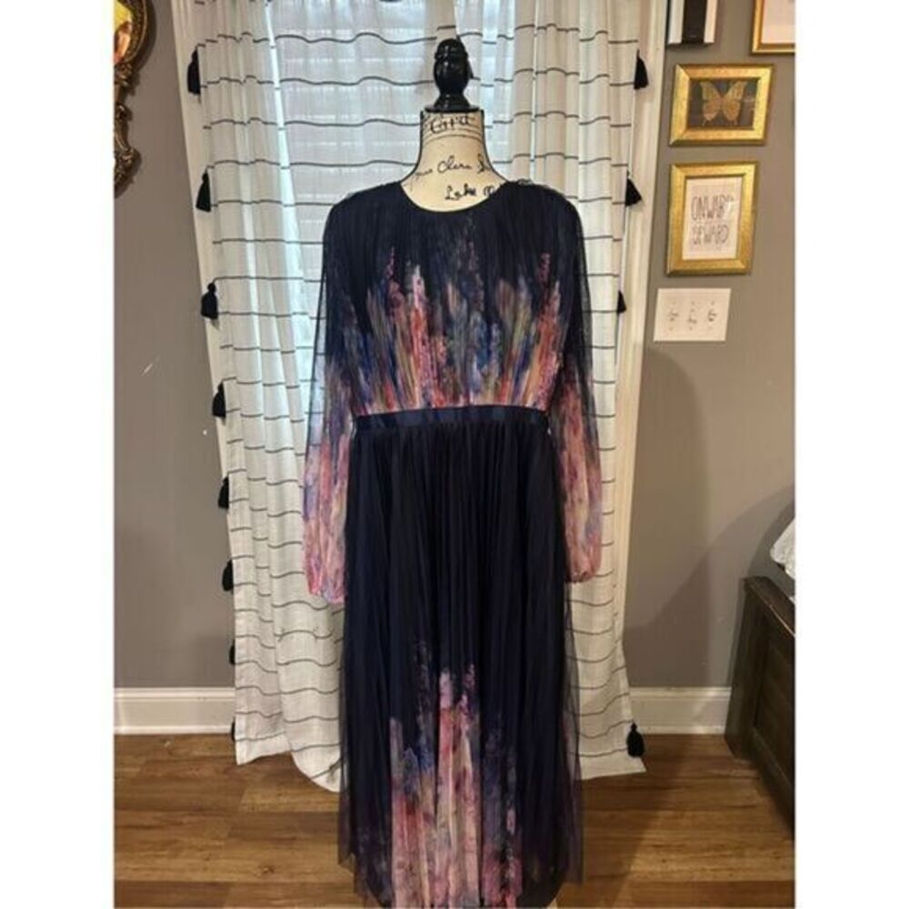 Coast Curve Placement Wildflower Floral Mesh Dress